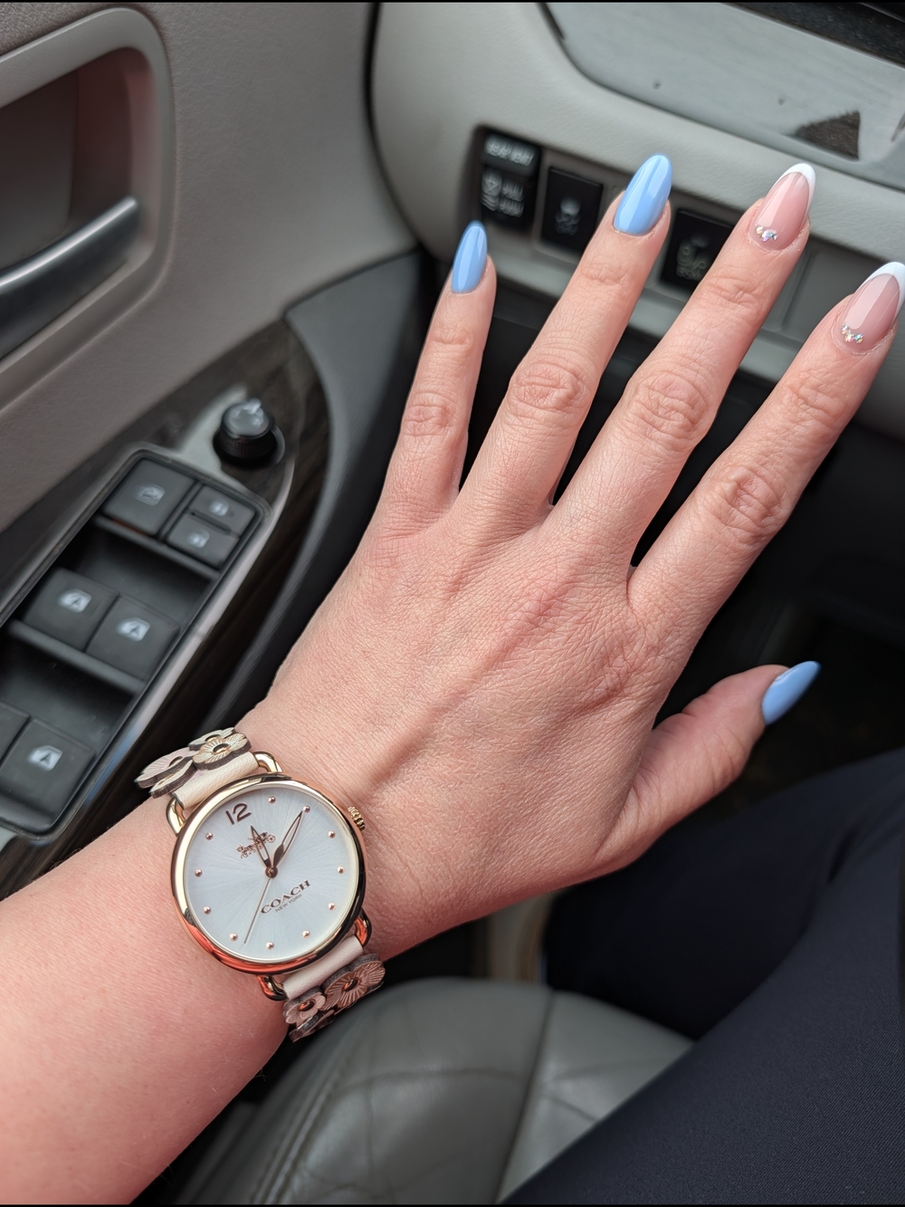 Coach Floral Delancey Leather Strap Watch in Pale Pink and Rose Gold - Picture 4 of 4
